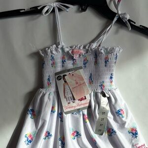 Tommy Bahama White Sun Dress with Colorful Floral Accents. Size 3T. INV25/342